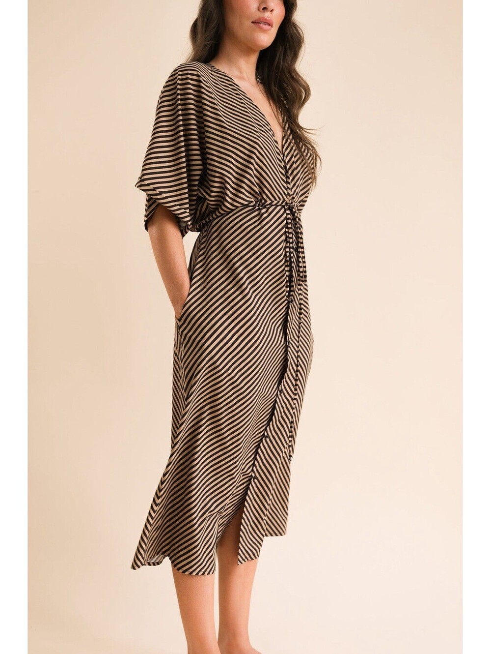 NWOT Baiia Swimwear Kaftan Dress Valencia Stripes Button Up Women’s Size 3x